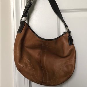 Used brown leather Coach bag